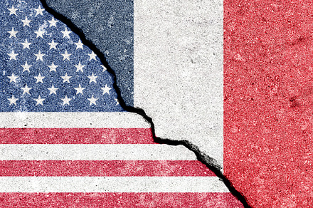 Franсo American tension and conflict. A geopolitical crack, spl, a Background Photo by Eugene_Photo
