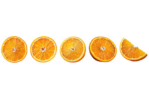Juicy orange slices and wedges, a Food & Drink Photo by piter.goskov