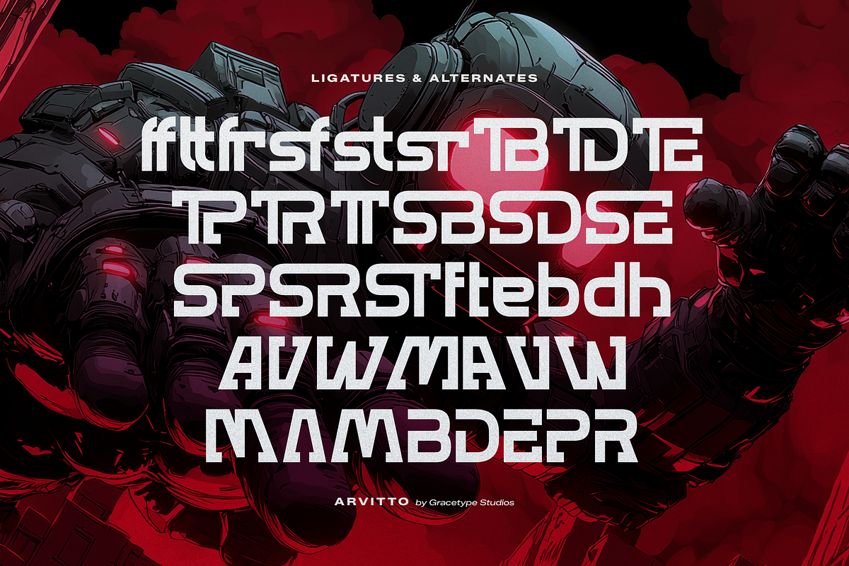 Arvitto | Futuristic Typeface, a Sans Serif Font by gracetype_studio (Photo 12 of 12)