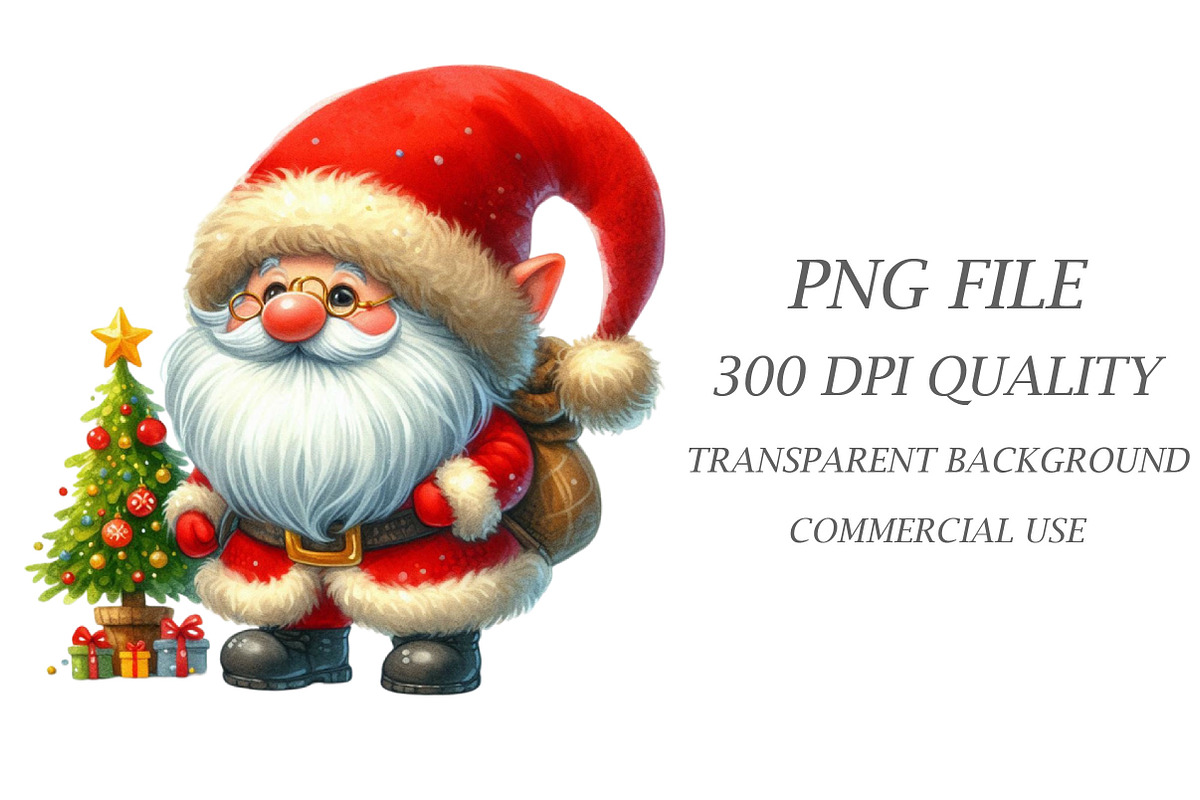 Watercolor Christmas Gnomes Clipart, a Person Illustration by Libby Wishes (Photo 2 of 5)