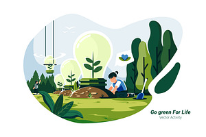 Go Green For Life-VectorIllustration