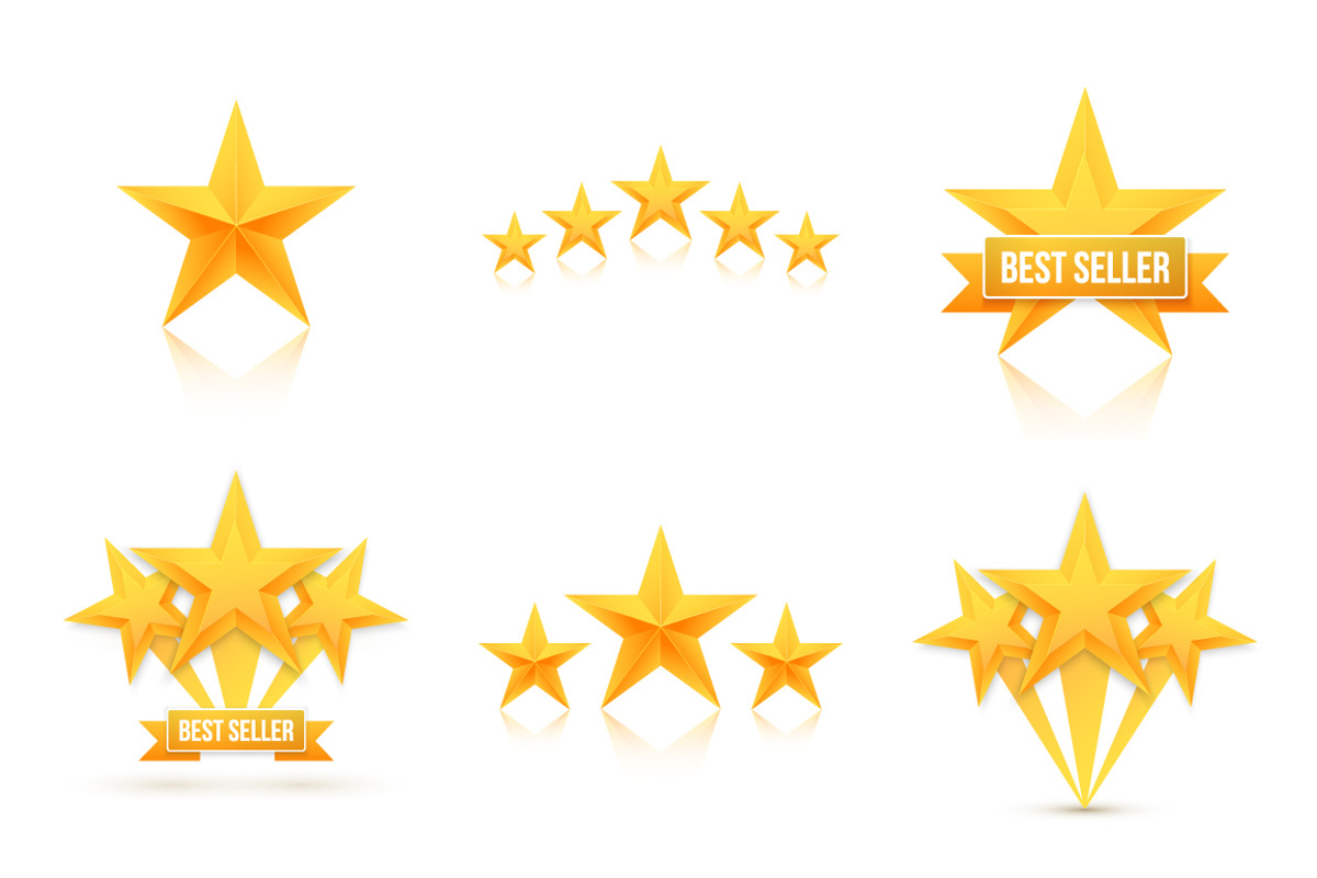 Rating Gold Stars Icon Set, an Object Graphic by RaZZeRs (Photo 2 of 2)
