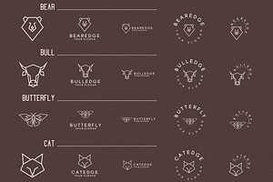 116 Geometric Animal Logos -30%