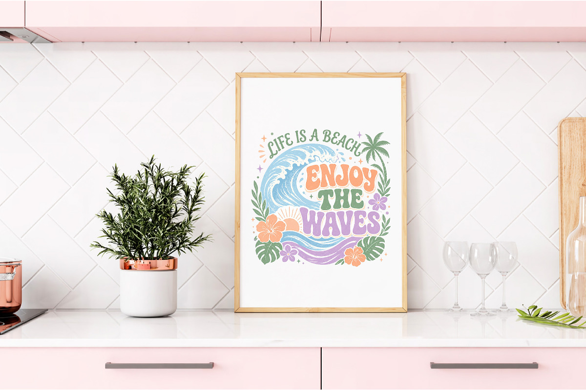 Boho Summer Beach Waves PNG, an Illustration by Dream Creation (Photo 3 of 7)
