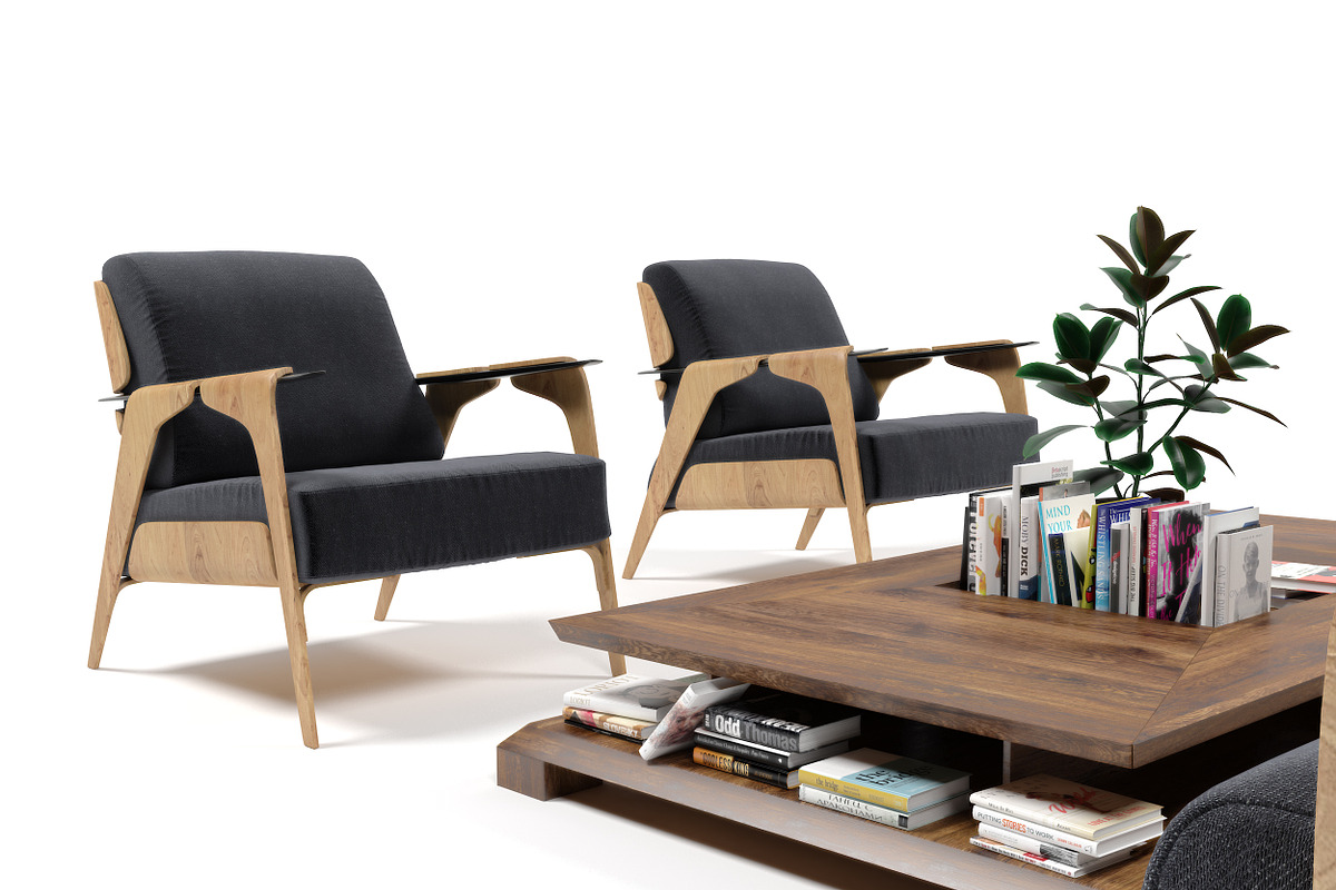 Furniture set 1102, a Furniture 3D Model by inDahouze (Photo 7 of 9)