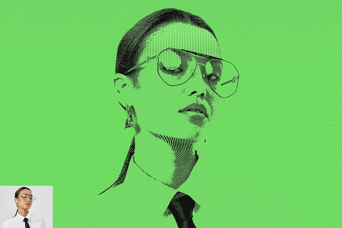 Dollar Engraving Effect Ps Action, an Action Add-On by Studio Retouch (Photo 4 of 10)