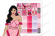 Galentines Stickers 2x1,5, a Stationery Template by GlamArtZhanna (Thumbnail 2 of 6)