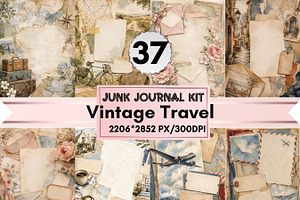 Vintage Travel Junk Journal Pages