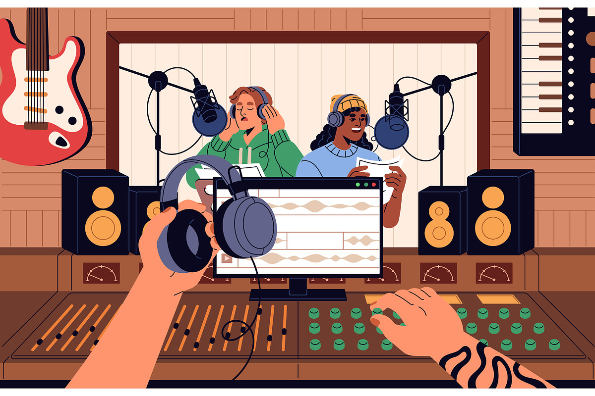 Music, sound recording studio, a Person Illustration by PaperTrident (Photo 2 of 2)