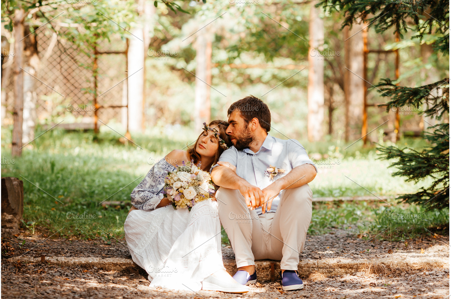 Eclectic rustic wedding couple, a Nature Photo by oksix