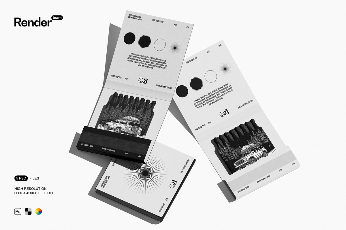 Matches Mockup Set, a Packaging Mockup by Renderteam (Photo 1 of 12)