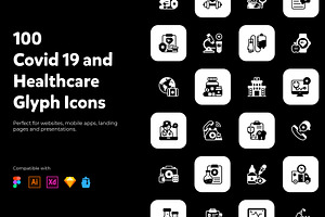 Medical and Healthcare Filled Icons, a Solid Icon by Brickclay