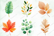 Watercolor Leaves Clipart Set, an Illustration by Creative Art (Thumbnail 8 of 10)