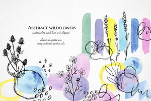 Bright Abstract Wildflowers Clipart