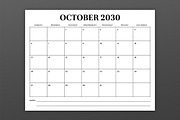 2030 8.5 x 11 Inch Calendar Template, a Stationery Template by Running With Foxes (Thumbnail 4 of 5)