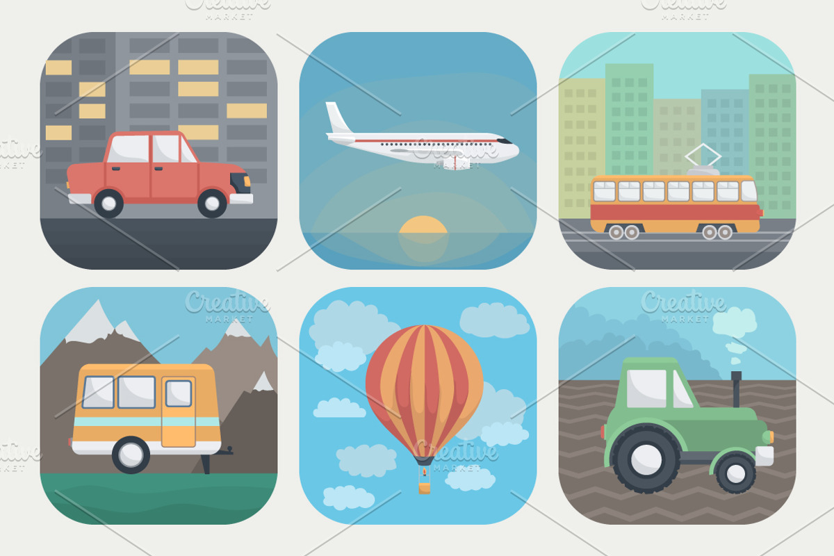 Transport App Icons Set, an Icon by Alex Serada (Photo 4 of 4)