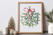 Mistletoe Watercolor Clipart., a Decorative Illustration by VetaDesign (Thumbnail 4 of 12)