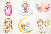 Angel Clipart Baby Angel Clipart Set, an Illustration by RobertsArt (Thumbnail 5 of 7)