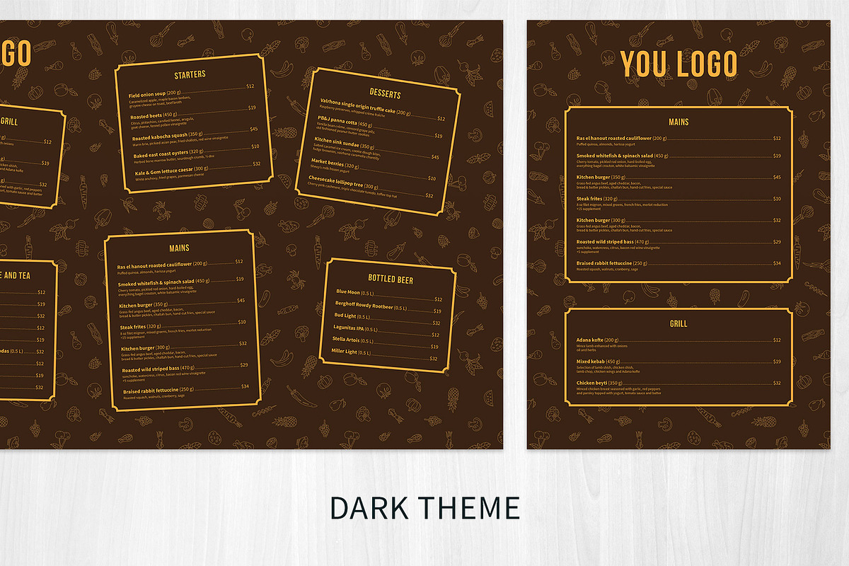 Menu set and patterns, a Brochure Template by Hellgram (Photo 4 of 7)