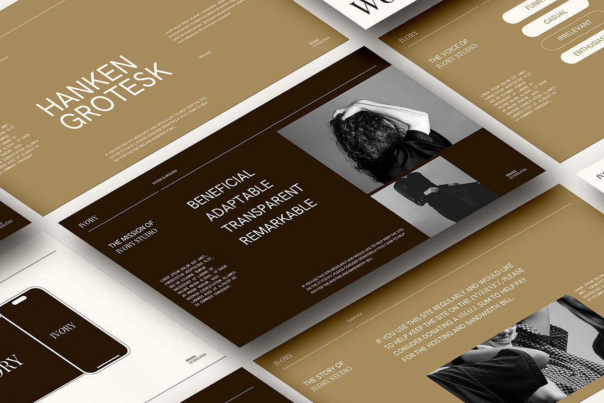 Ivory Brand Guidelines - PowerPoint, a Presentation Template by Sixtemp (Photo 3 of 7)