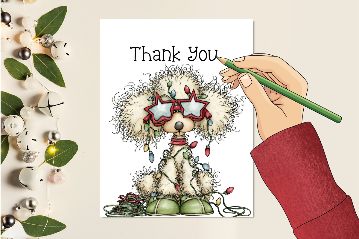 Whimsical Christmas Fluffy Dogs PNG, an Illustration by Creative Art (Photo 11 of 11)