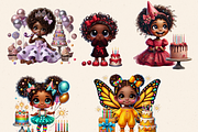 WHIMSICAL BIRTHDAY GIRLS CLIPART, a Person Illustration by Daring Digies (Thumbnail 4 of 7)