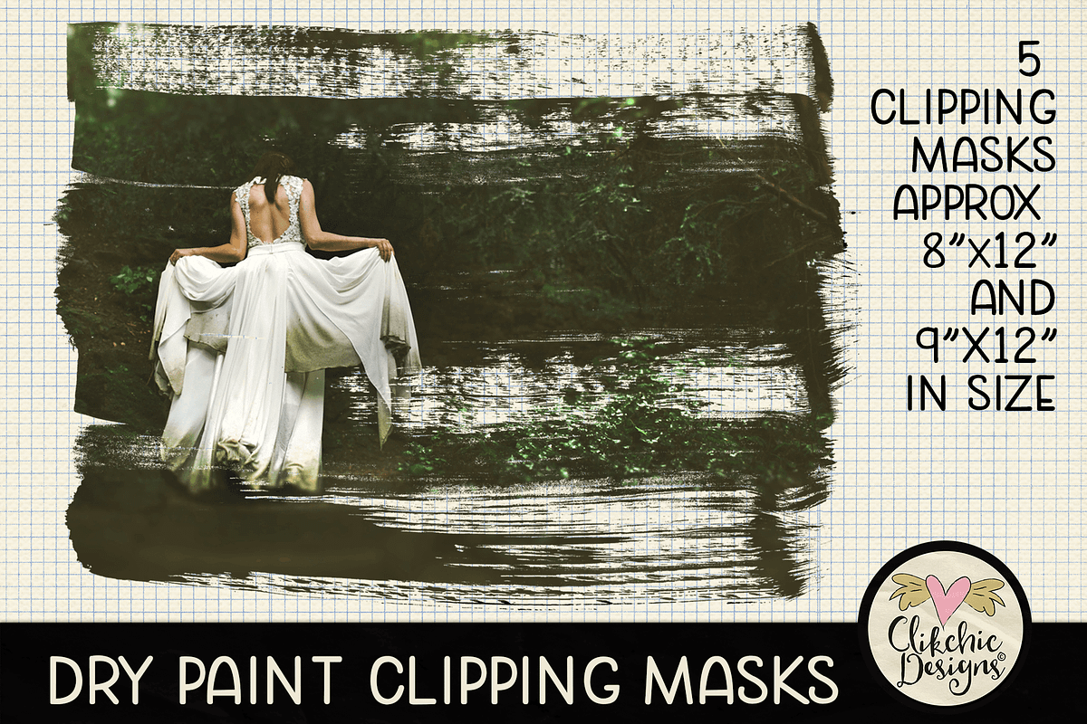 Dry Paint Photoshop Clipping Masks, an Object Graphic by Clikchic Designs (Photo 1 of 6)