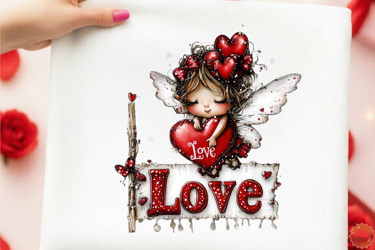 Whimsical Valentine's Fairy Clipart, an Illustration by designcity5 (Photo 3 of 5)