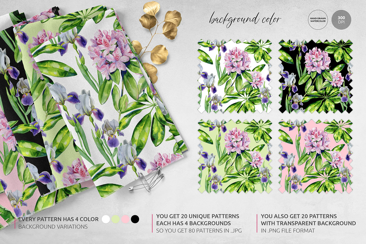 Watercolor tropics, a Pattern Graphic by Anna Myslivets Art (Photo 4 of 12)