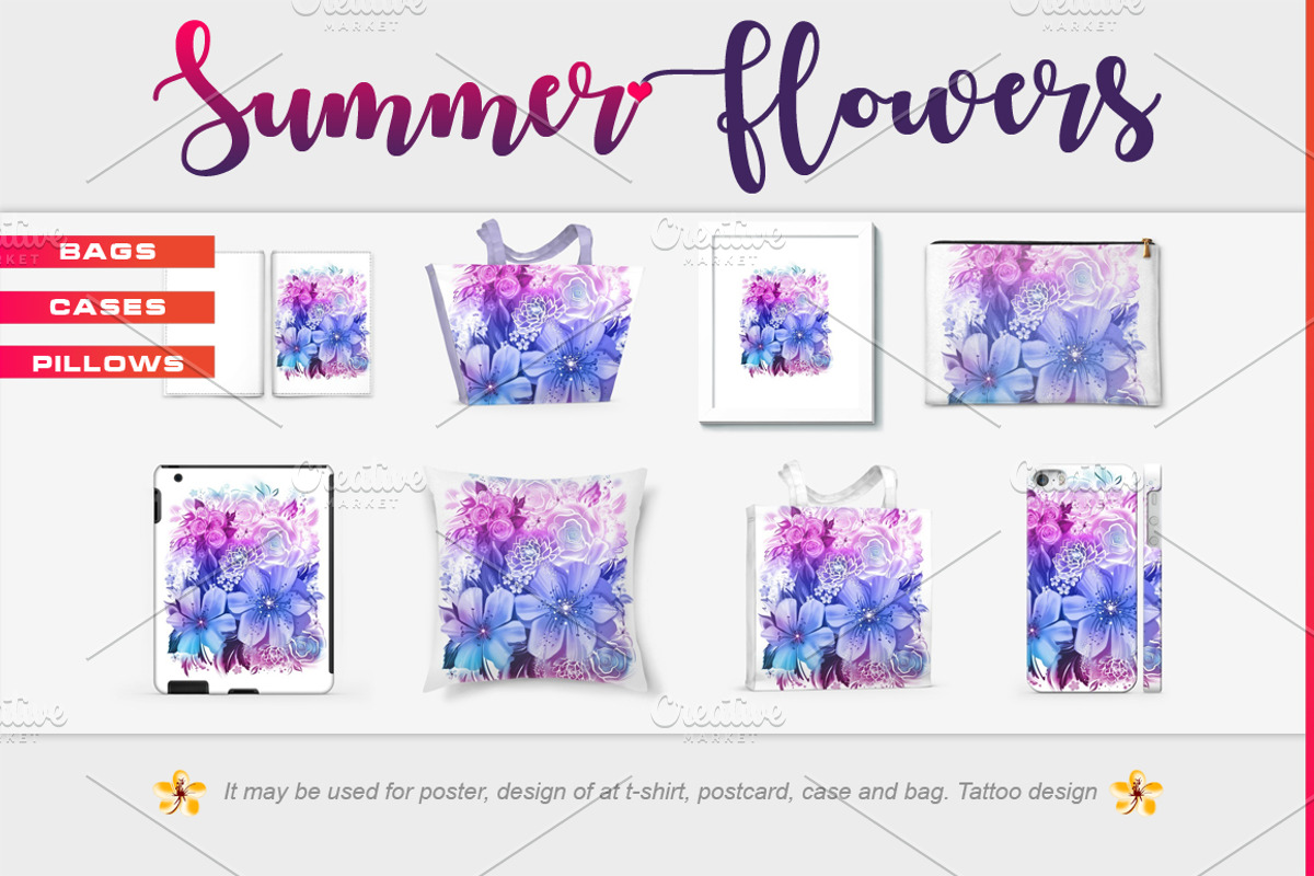 Summer flowers, photoshop painting, a Decorative Illustration by Allween (Photo 13 of 13)
