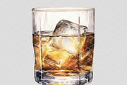 Whiskey Neat Cocktail Illustration, a Food Illustration by 1801Prints (Thumbnail 2 of 4)