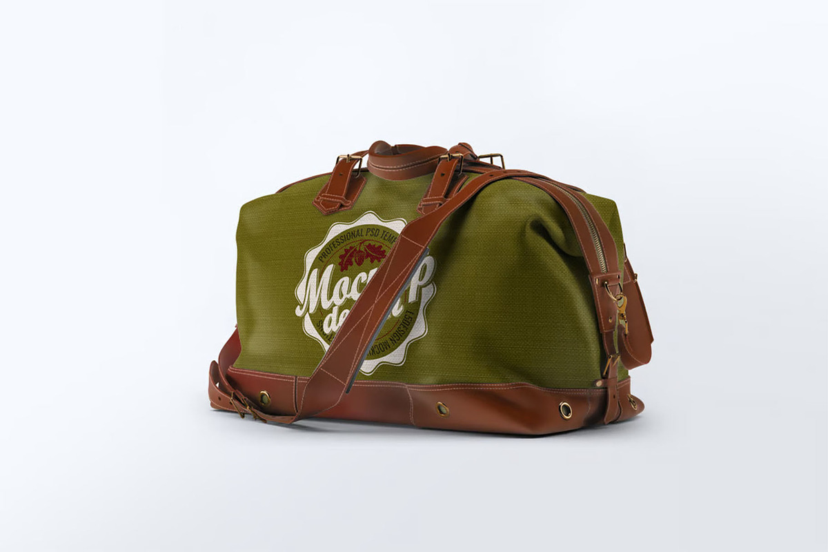 Travel Bag Mock-Up, a Packaging Mockup by DesignRushMarket (Photo 1 of 7)