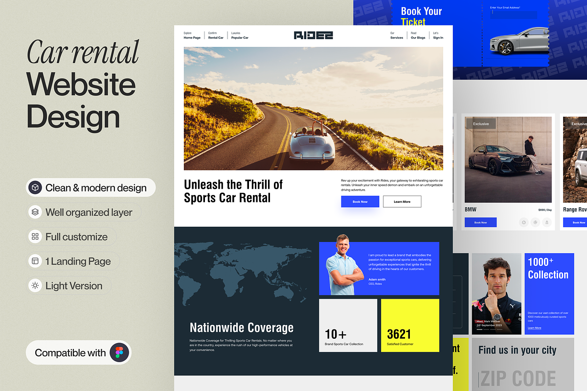 Car Rental Landing Page, a Websites & App Template by sajon.co