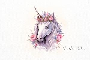 Magical Unicorn Watercolor Clipart