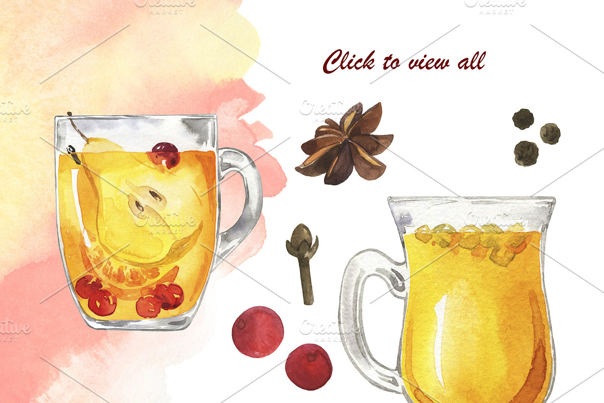 Christmas drink collection, a Food Illustration by Watercolor & sketches (Photo 2 of 8)