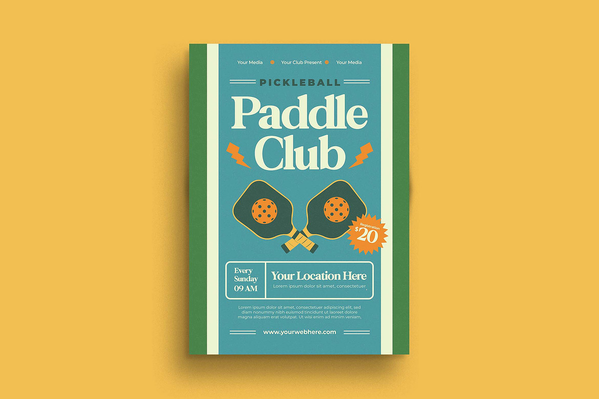 Pickleball Padle Club Flyer, a Flyer Template by megarez (Photo 2 of 3)