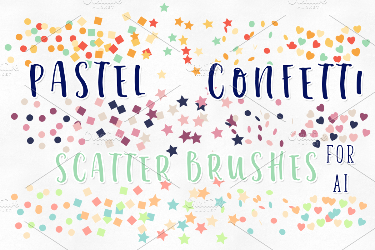 Pastel Confetti Scatter Brushes, a Brush Add-On by TeaBerry (Photo 1 of 2)
