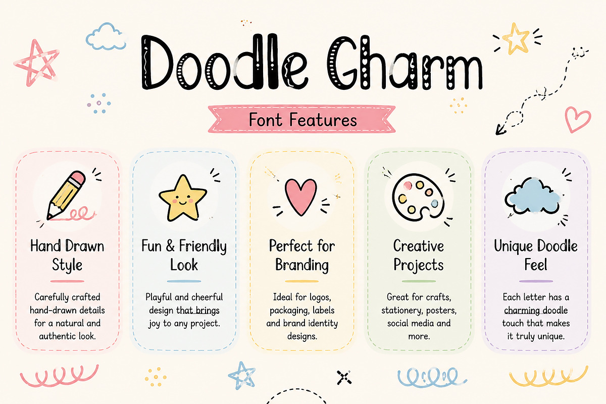 Doodle Charm – Handwritten Font, a Handwritten Font by Wow Magic (Photo 5 of 5)