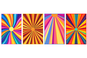 Abstract groovy circus retro rays, an Illustration by Valerie Bodnar
