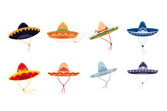 Mexico Sombrero Illustration Set preview 2