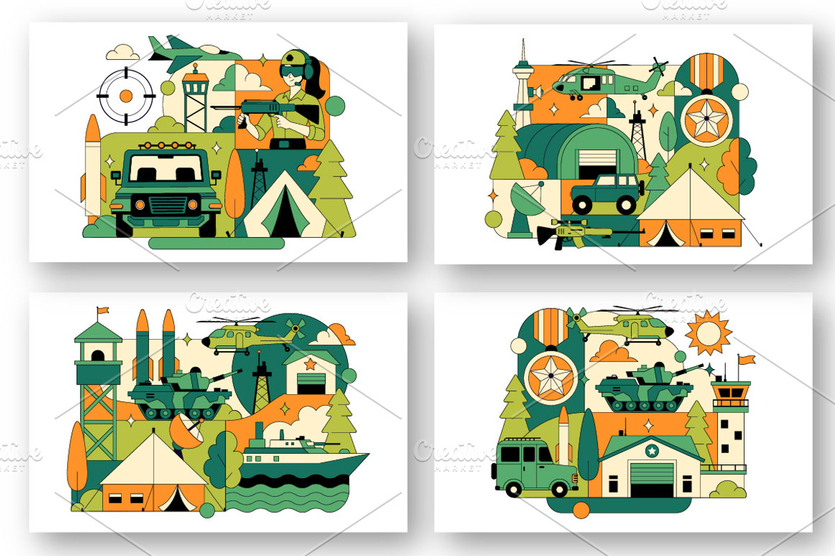 10 Military Army Forces Illustration, a Person Illustration by denayunebgt (Photo 2 of 4)