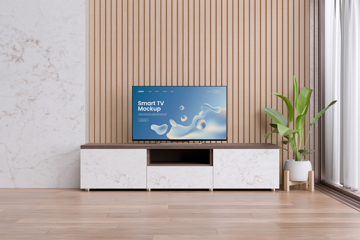 Smart Tv Mockup, a Household Mockup by HanaSaka_Studio (Photo 4 of 5)