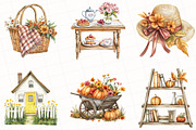 Watercolor Floral Autumn Clipart, an Illustration by OK Design (Thumbnail 5 of 5)