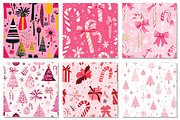 Pink Modern Christmas Digital Paper, a Texture Graphic by Dream Creation (Thumbnail 3 of 7)