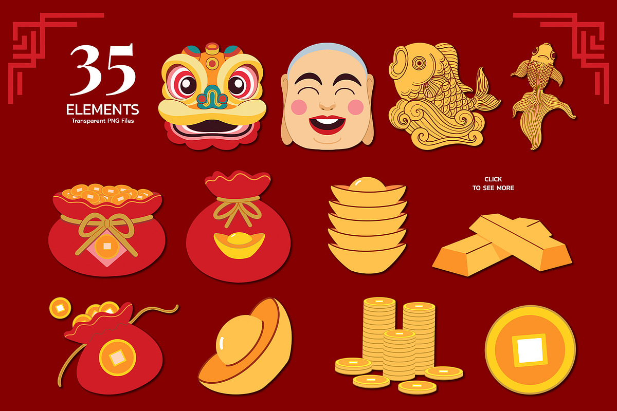Fortune &Prosperity Chinese New Year, a Seasonal Illustration by CreativeValuation (Photo 2 of 12)