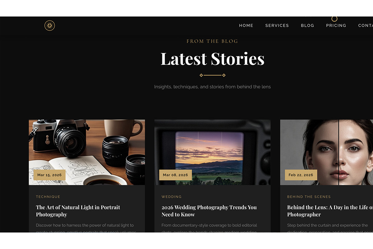 Art Photography Dreamweaver Template, a HTML Template by Creative House (Photo 4 of 8)