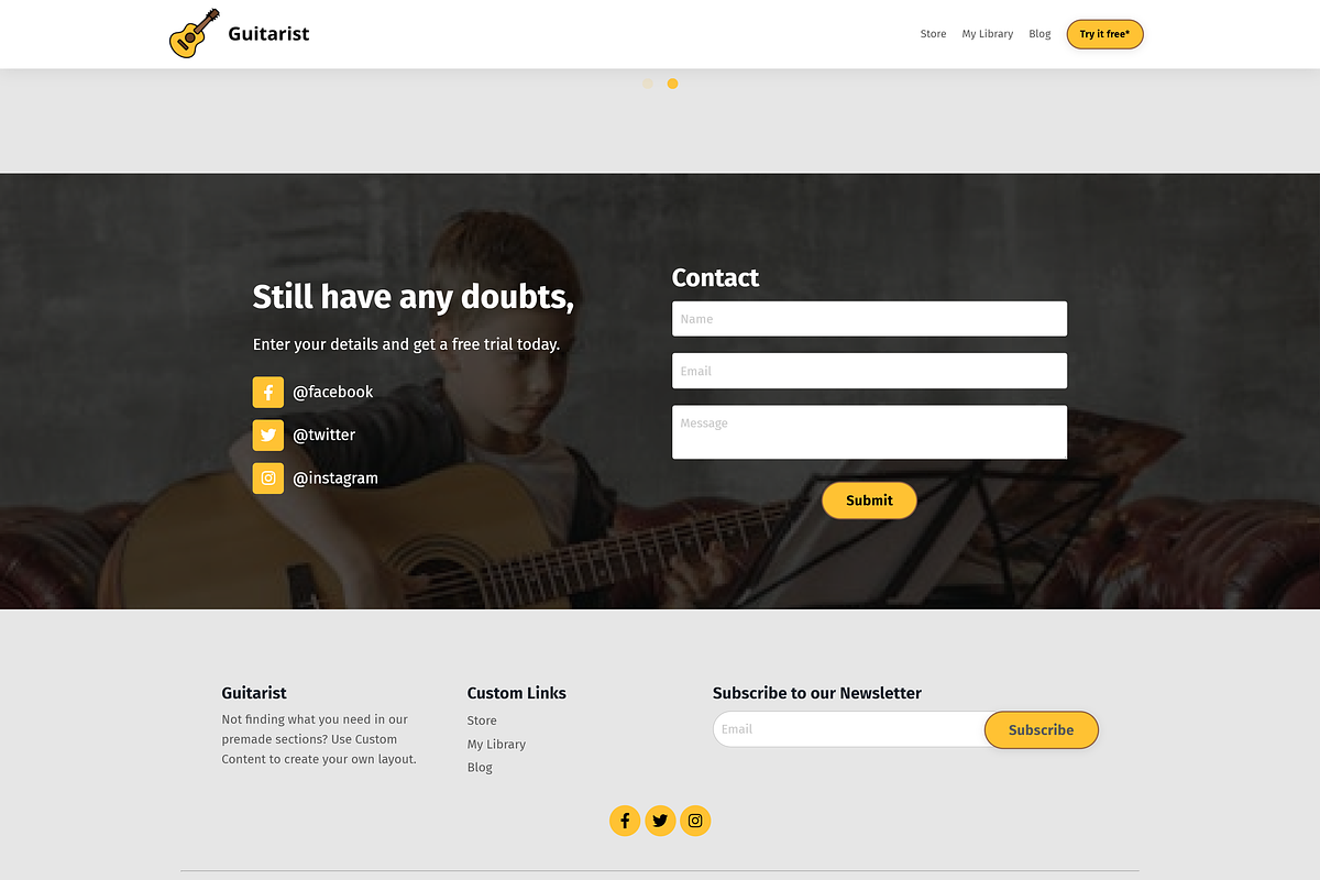 Guitarist Landing Page for Kajabi, a Landing Page Template by Dev Lab (Photo 3 of 5)