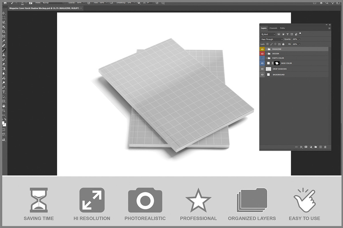 Magazine Cover Harsh Shadow PSD, a Product Mockup by Bruno's Shop (Photo 2 of 3)