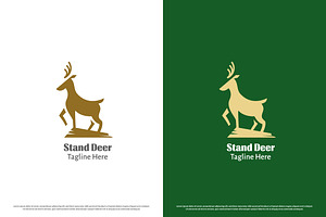 Stand Deer Hill Logo Design Icon, a Branding & Logo Template by Morvana Crew