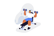 People do sport exercises in gym set, a Sport Illustration by Good Studio (Thumbnail 15 of 15)